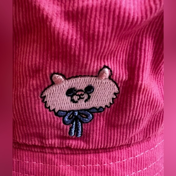 Lazy Oaf Pink Cord Bucket Hat with Kitty embroidery - Picture 8 of 10